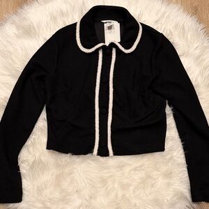 H&M Black Blazer with White Trim